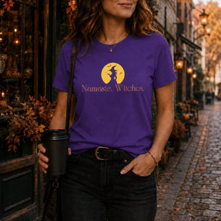 Namaste Witches Tee — Moon & Mantra Graphic T-Shirt - The Mystical Moon