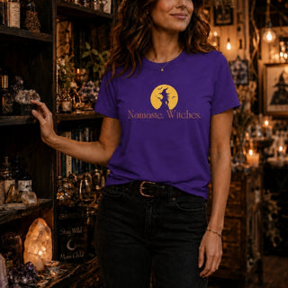 Namaste Witches Tee — Moon & Mantra Graphic T-Shirt - The Mystical Moon