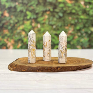 Natural Howlite Dragon Print Obelisk Tower - The Mystical Moon