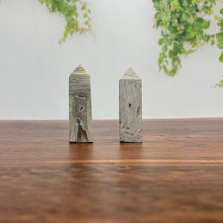Natural White Lace Agate Obelisk Tower Point - The Mystical Moon
