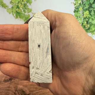 Natural White Lace Agate Obelisk Tower Point - The Mystical Moon