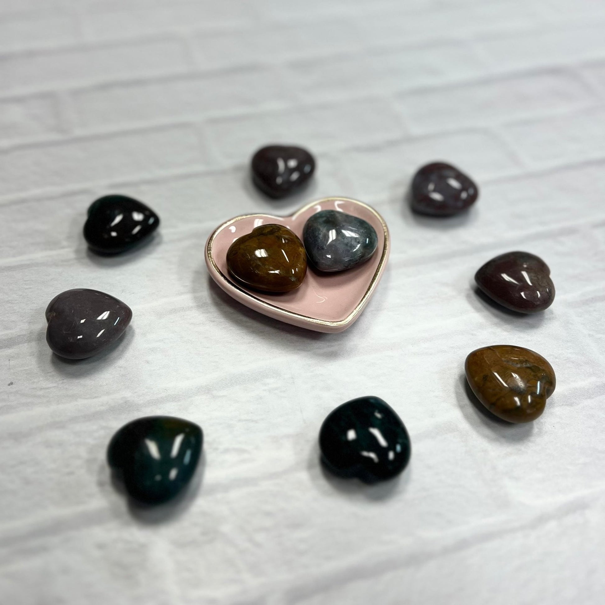 Ocean Jasper Tumbled Heart 30mm - The Mystical Moon Online Store