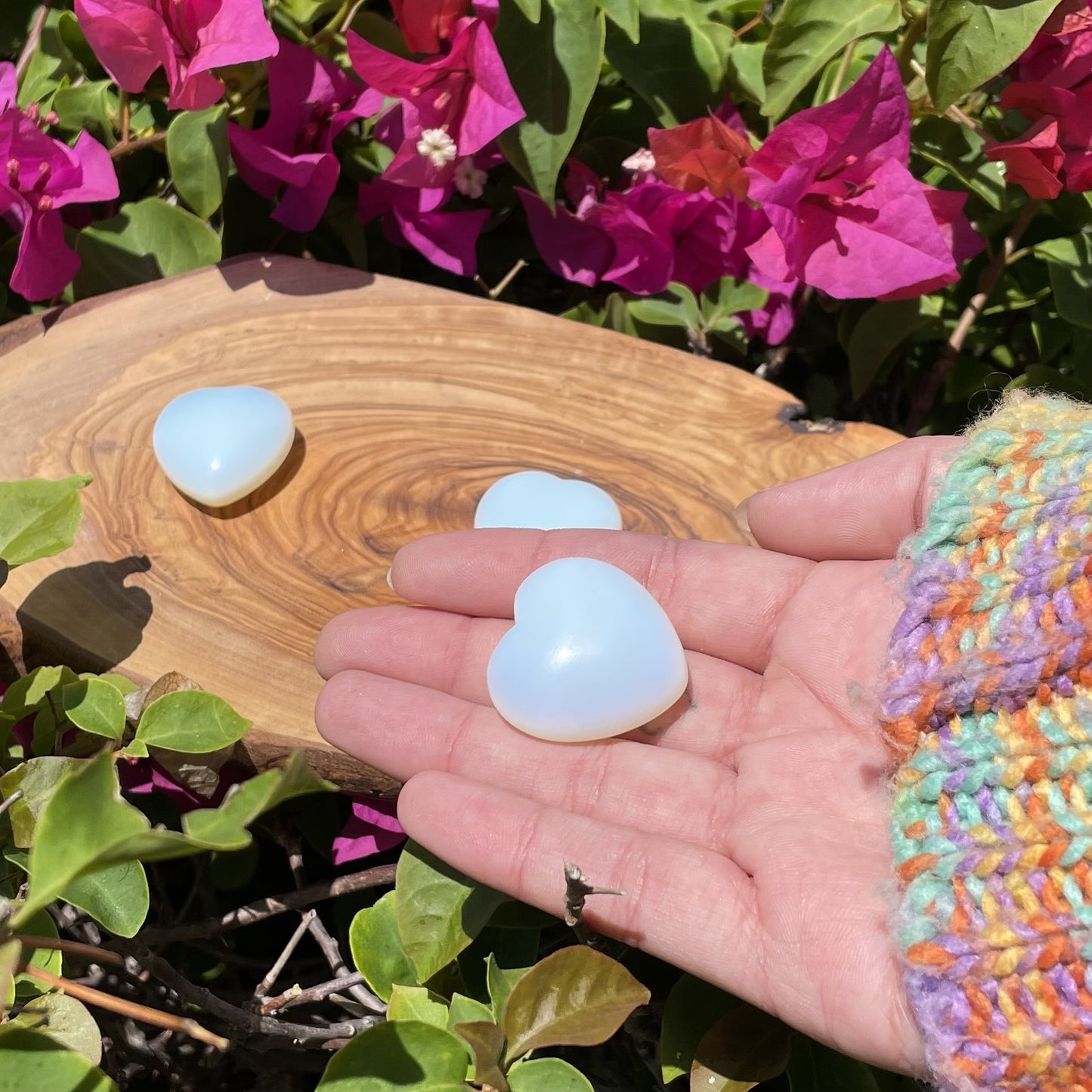 Opalite Tumbled 30mm Heart