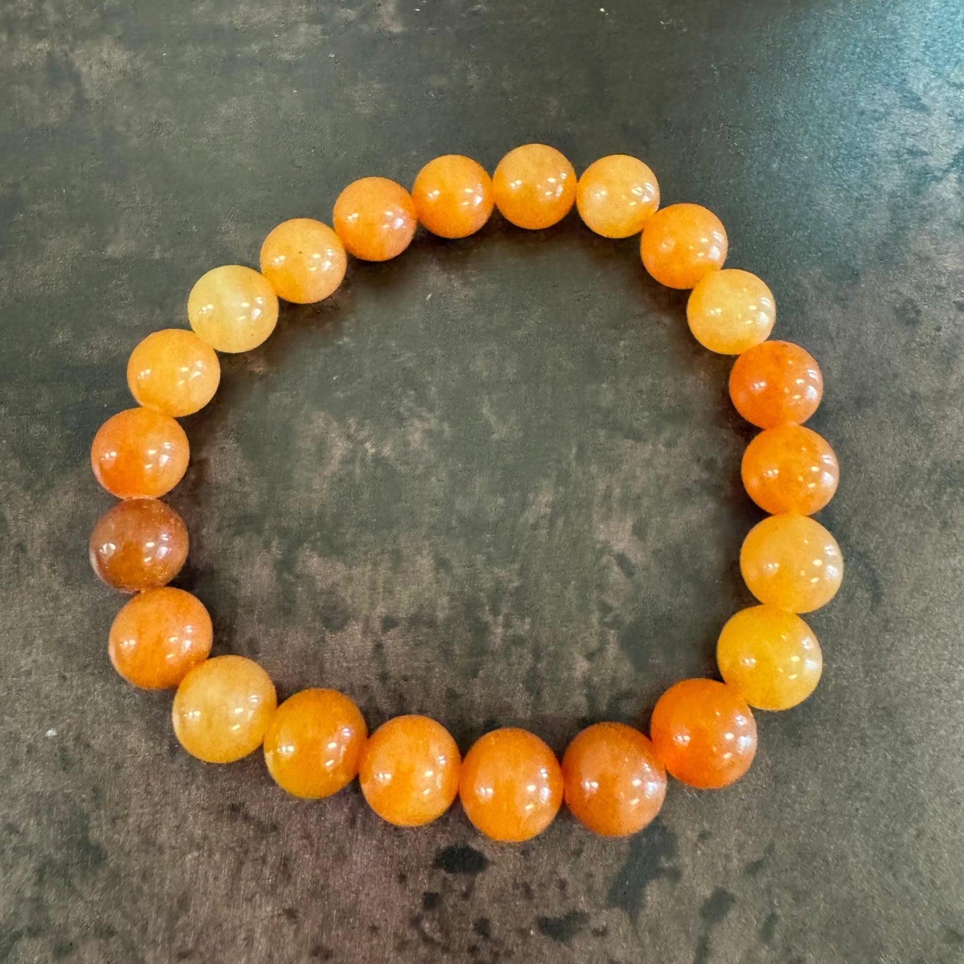 Orange Aventurine Beaded Bracelet 8mm - The Mystical Moon Online Store