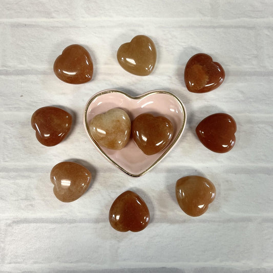Orange Aventurine Tumbled 30mm Heart - The Mystical Moon Online Store