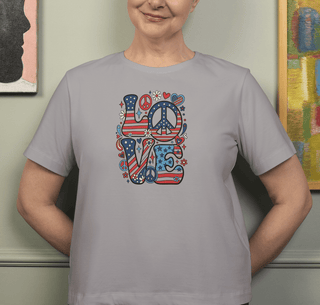 Patriotic LOVE Peace Sign T-Shirt - The Mystical Moon Online Store