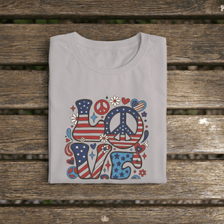 Patriotic LOVE Peace Sign T-Shirt - The Mystical Moon Online Store