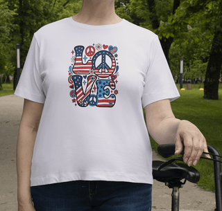 Patriotic LOVE Peace Sign T-Shirt - The Mystical Moon Online Store
