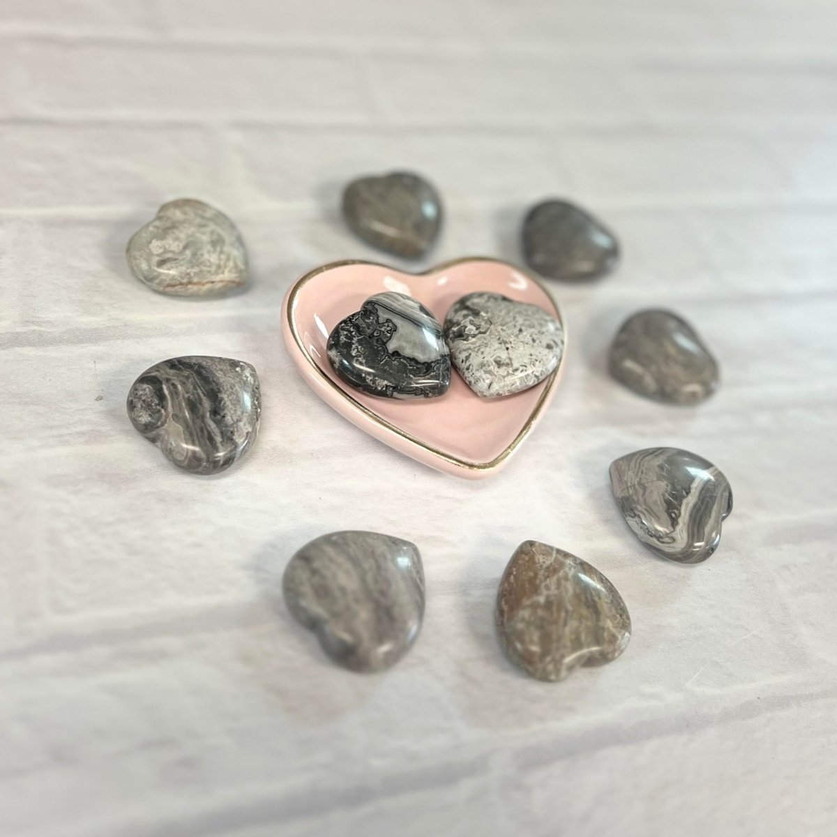 Picasso Jasper Tumbled 30mm Heart - The Mystical Moon Online Store