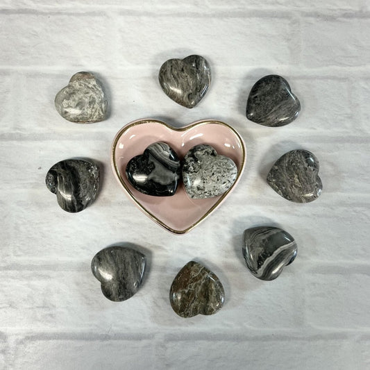 Picasso Jasper Tumbled 30mm Heart - The Mystical Moon Online Store