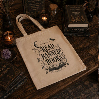 Read Banned Books Canvas Tote Bag - The Mystical Moon