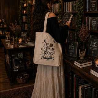 Read Banned Books Canvas Tote Bag - The Mystical Moon