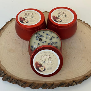 Red, White, Blue and Blessed Candle - The Mystical Moon