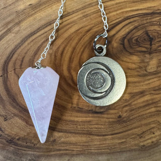 Rose Quartz Celtic Moon Pendulum - The Mystical Moon Online Store
