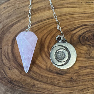 Rose Quartz Celtic Moon Pendulum - The Mystical Moon Online Store