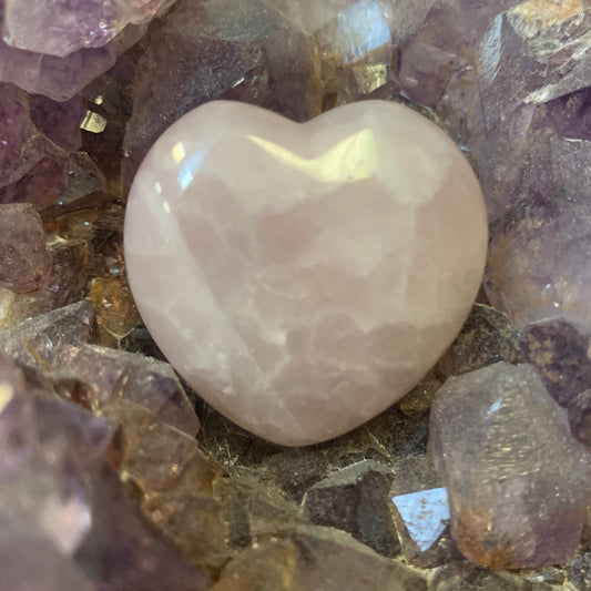 Rose Quartz Tumbled 30mm Heart - The Mystical Moon Online Store