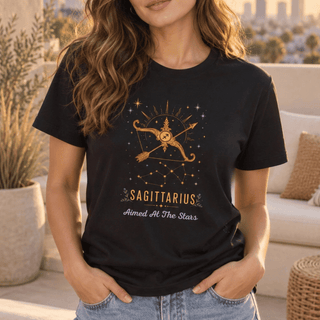 Sagittarius Aimed At The Stars Zodiac Tee - The Mystical Moon