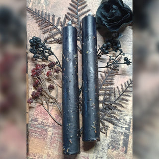 Samhain ritual black taper candles
