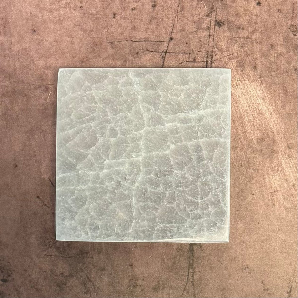 4 inch selenite square charging plate for cleansing and recharging crystals