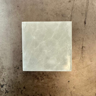 Selenite Square Charging Plate Etched - The Mystical Moon