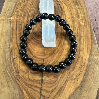Shungite Beaded Bracelet 8mm – Protection & Grounding - The Mystical Moon Online Store