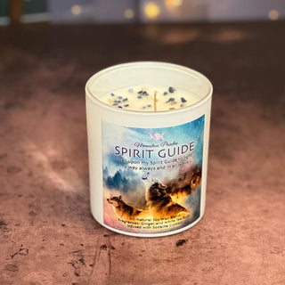 Spirit Guide Candle with Sodalite Crystals 8oz - The Mystical Moon Online Store