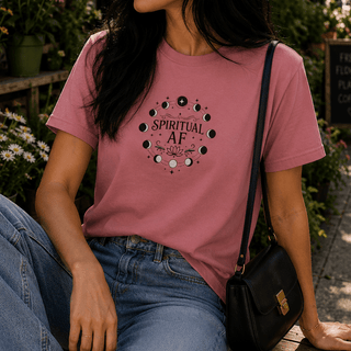 Spiritual AF T-Shirt — Moon Phase Graphic Tee for Mystic Vibes - The Mystical Moon