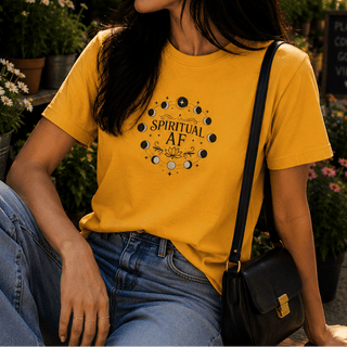 Spiritual AF T-Shirt — Moon Phase Graphic Tee for Mystic Vibes - The Mystical Moon