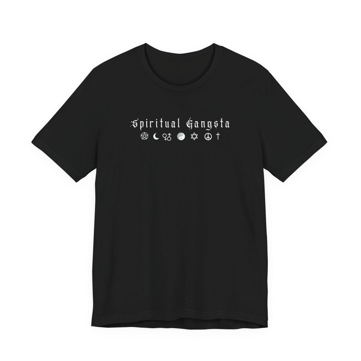 Spiritual Gangsta T‑Shirt — Gothic Sacred Symbols Tee - The Mystical Moon Online Store
