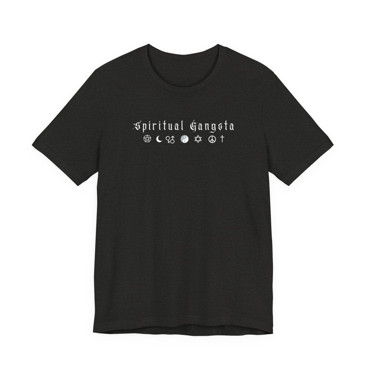 Spiritual Gangsta T‑Shirt — Gothic Sacred Symbols Tee - The Mystical Moon Online Store