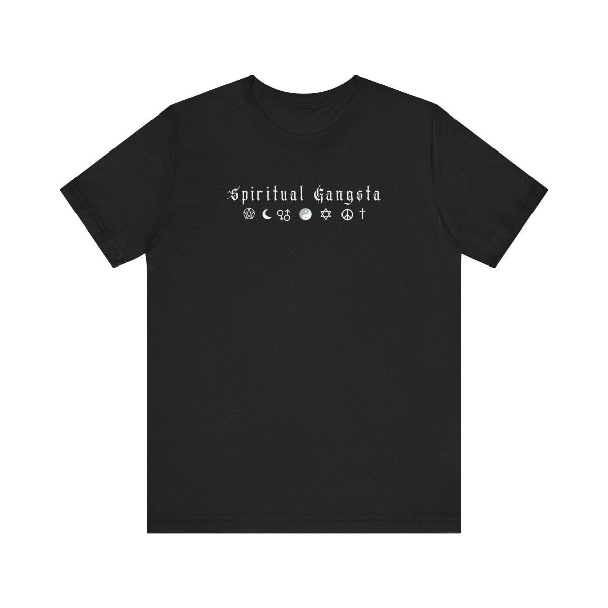 Spiritual Gangsta T‑Shirt — Gothic Sacred Symbols Tee - The Mystical Moon Online Store