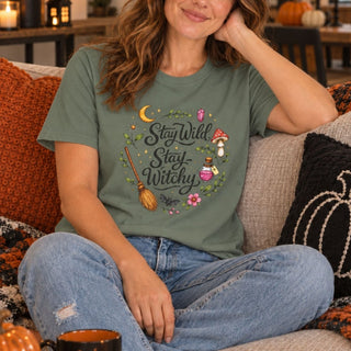 Stay Wild Stay Witchy Witchy Graphic Tee - The Mystical Moon