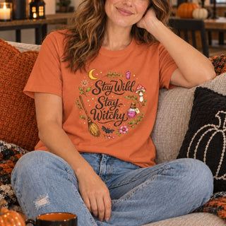 Stay Wild Stay Witchy Witchy Graphic Tee - The Mystical Moon