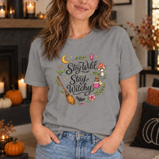 Stay Wild Stay Witchy Witchy Graphic Tee - The Mystical Moon
