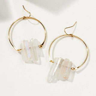 Super Nova Earrings - Mystic AB Clear Quartz - The Mystical Moon Online Store