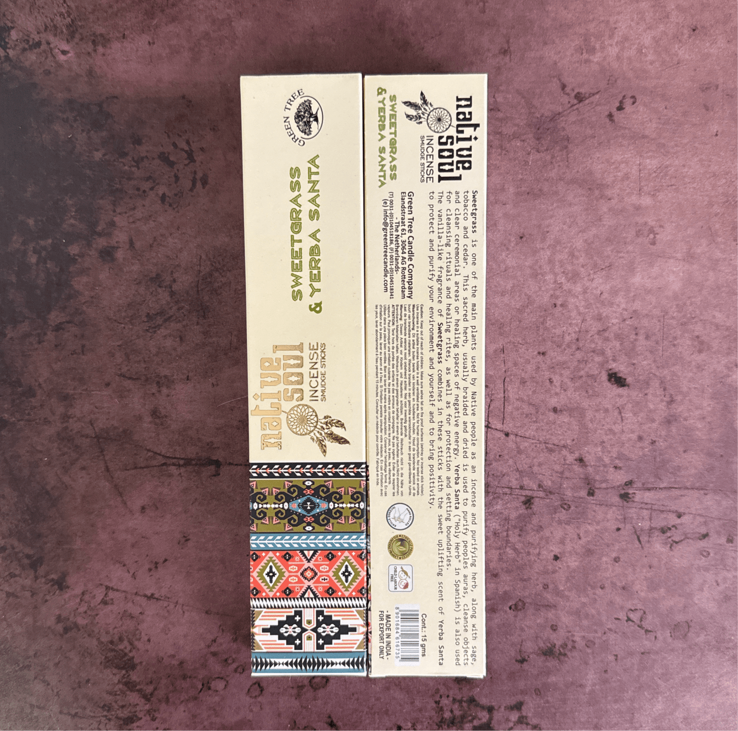 Sweetgrass and Yerba Santa Native Soul Incense Sticks 15 gram - The Mystical Moon Online Store