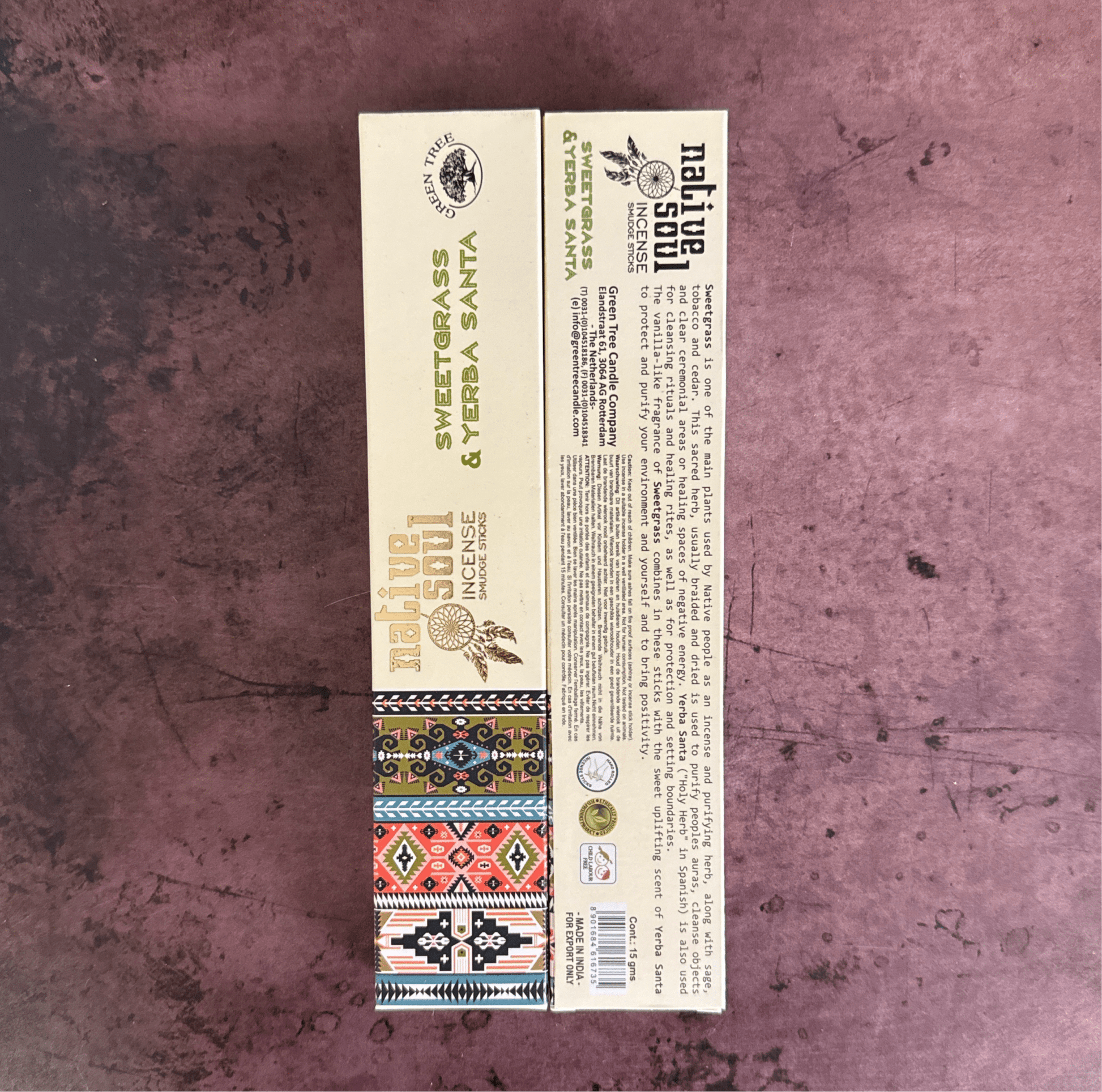 Sweetgrass and Yerba Santa Native Soul Incense Sticks 15 gram - The Mystical Moon Online Store