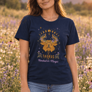 Taurus Rooted in Magic Zodiac Tee - The Mystical Moon