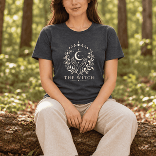 The Witch Celestial Botanical T-Shirt - The Mystical Moon