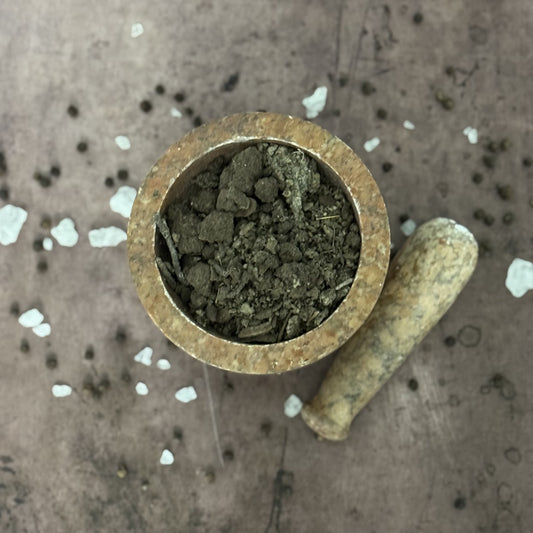 Graveyard Dirt represnetation inside on a textured surface