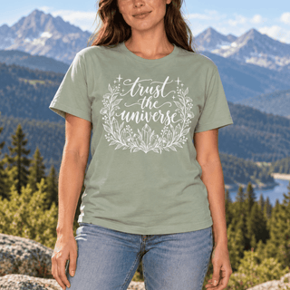 Trust The Universe Crystal Botanical Tee - The Mystical Moon