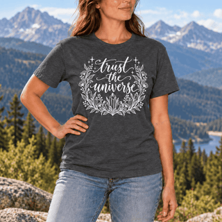 Trust The Universe Crystal Botanical Tee - The Mystical Moon
