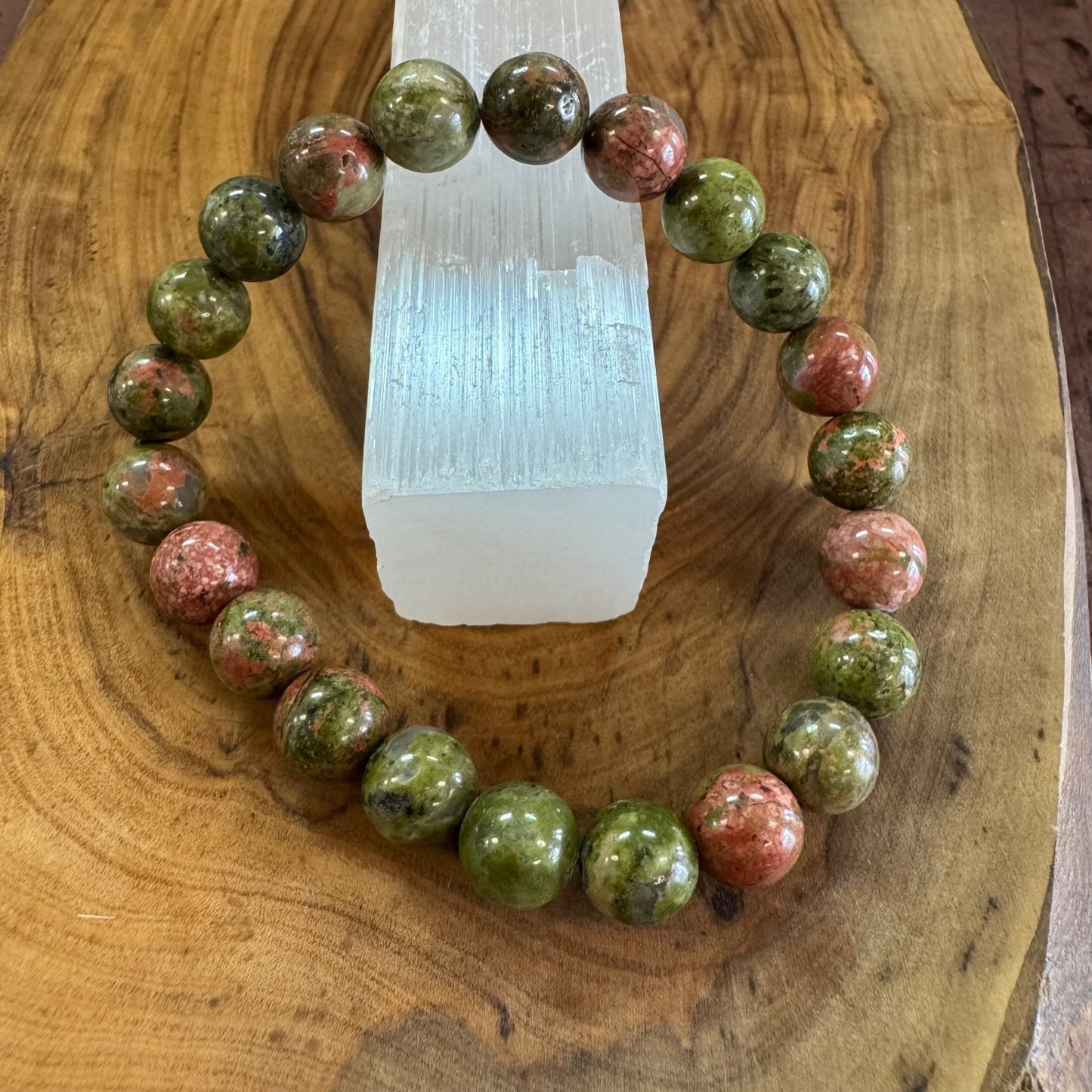 Unakite Beaded Bracelet 8mm - The Mystical Moon Online Store