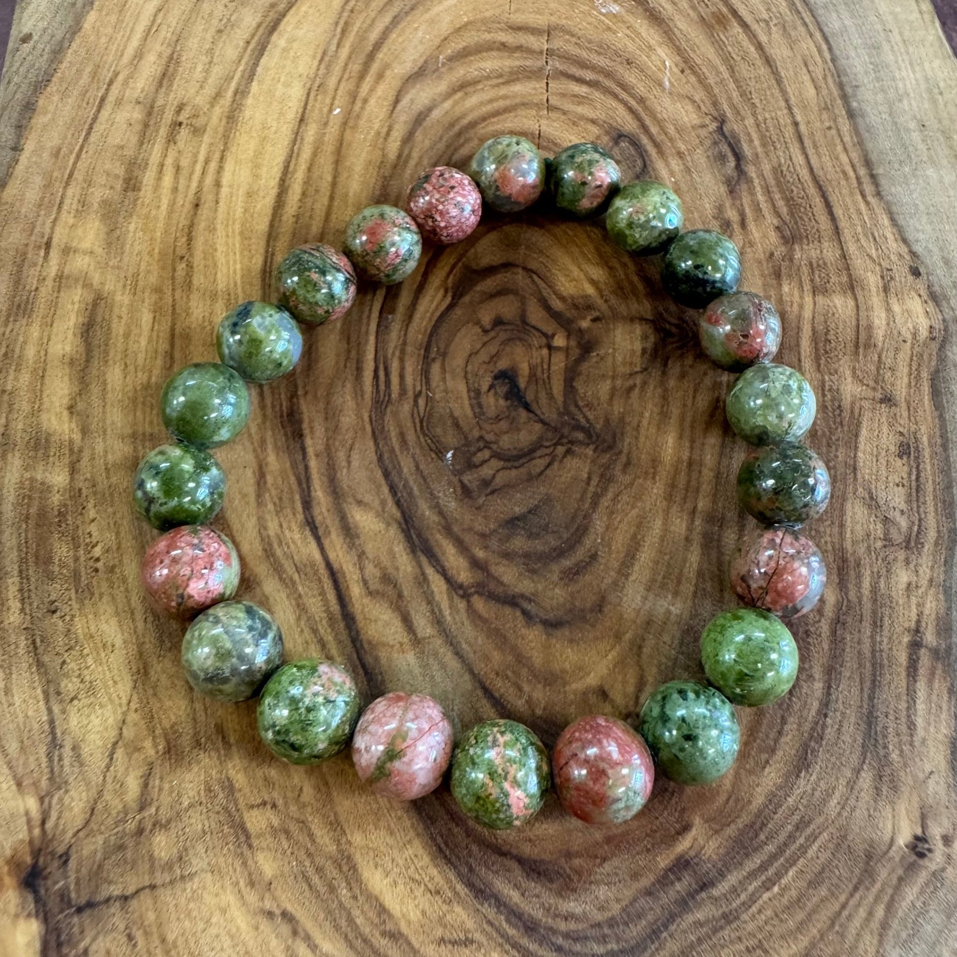 Unakite Beaded Bracelet 8mm - The Mystical Moon Online Store