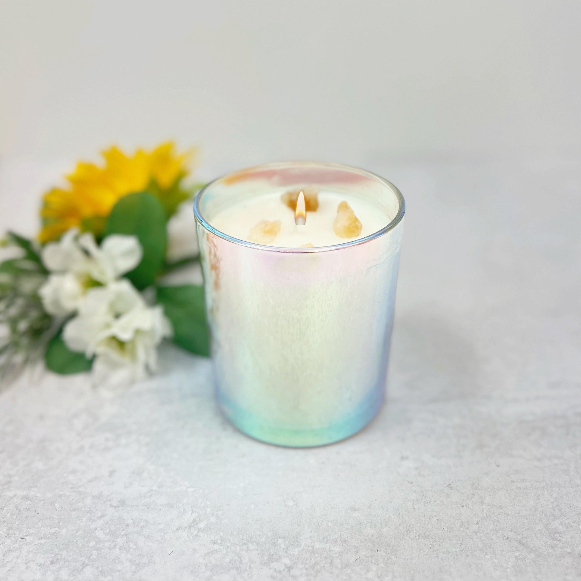 Blush Iridescent Jar Soy Candles