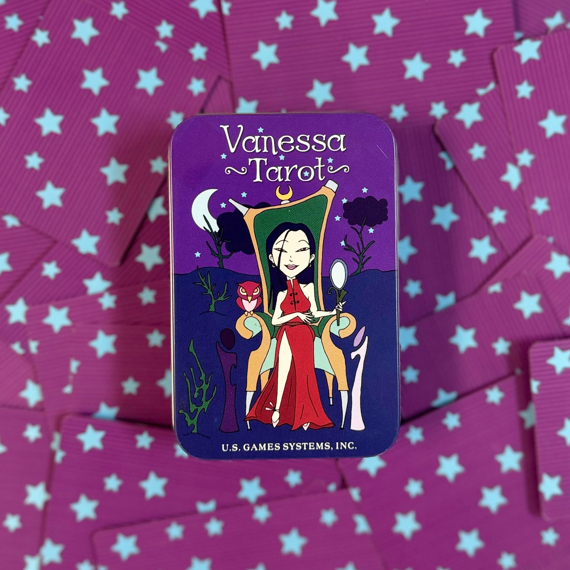 Vanessa tarot front of tin