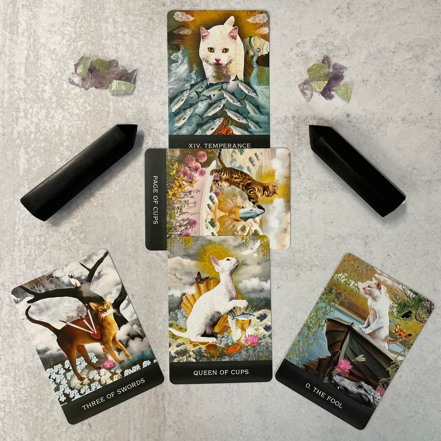 Grimalkin's Curious Cats Tarot: An 80-Card Deck and Guidebook by MJ Cullinane