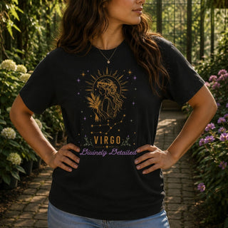 Virgo Divinely Detailed Zodiac Tee - The Mystical Moon