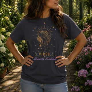 Virgo Divinely Detailed Zodiac Tee - The Mystical Moon