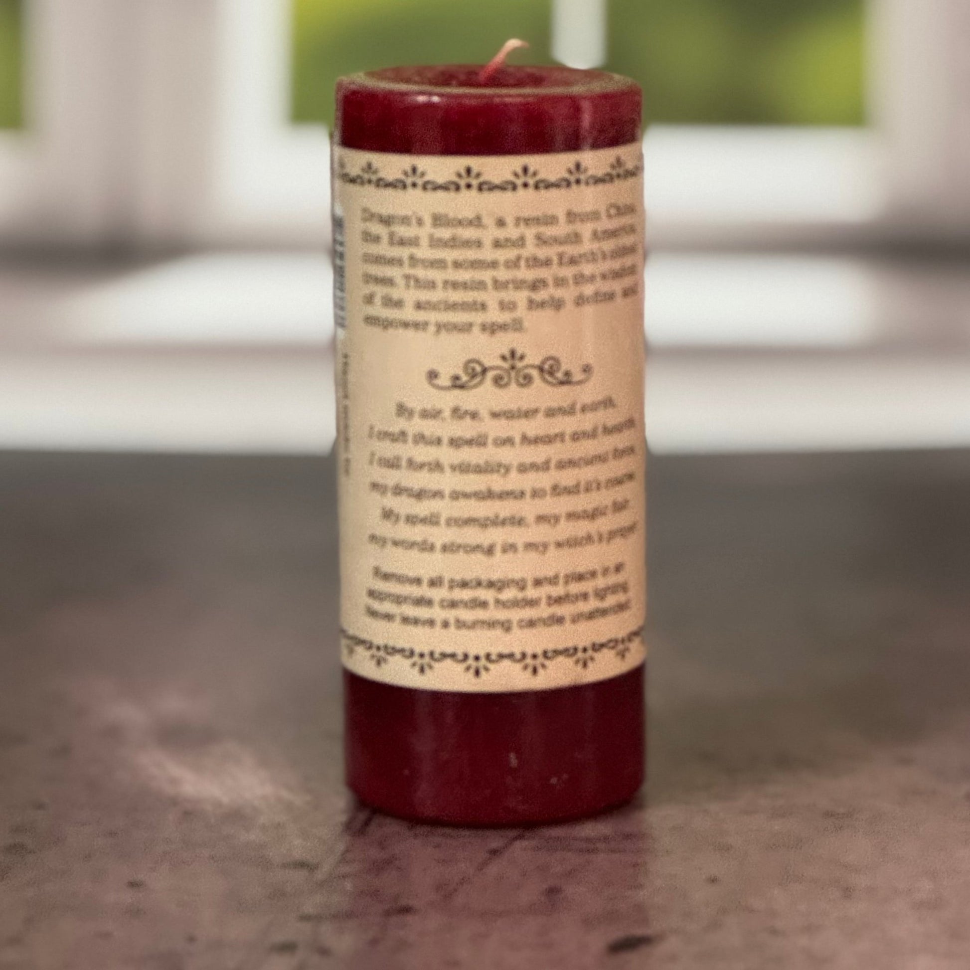 Witch's Brew Dragon's Blood Pillar Candle - The Mystical Moon Online Store